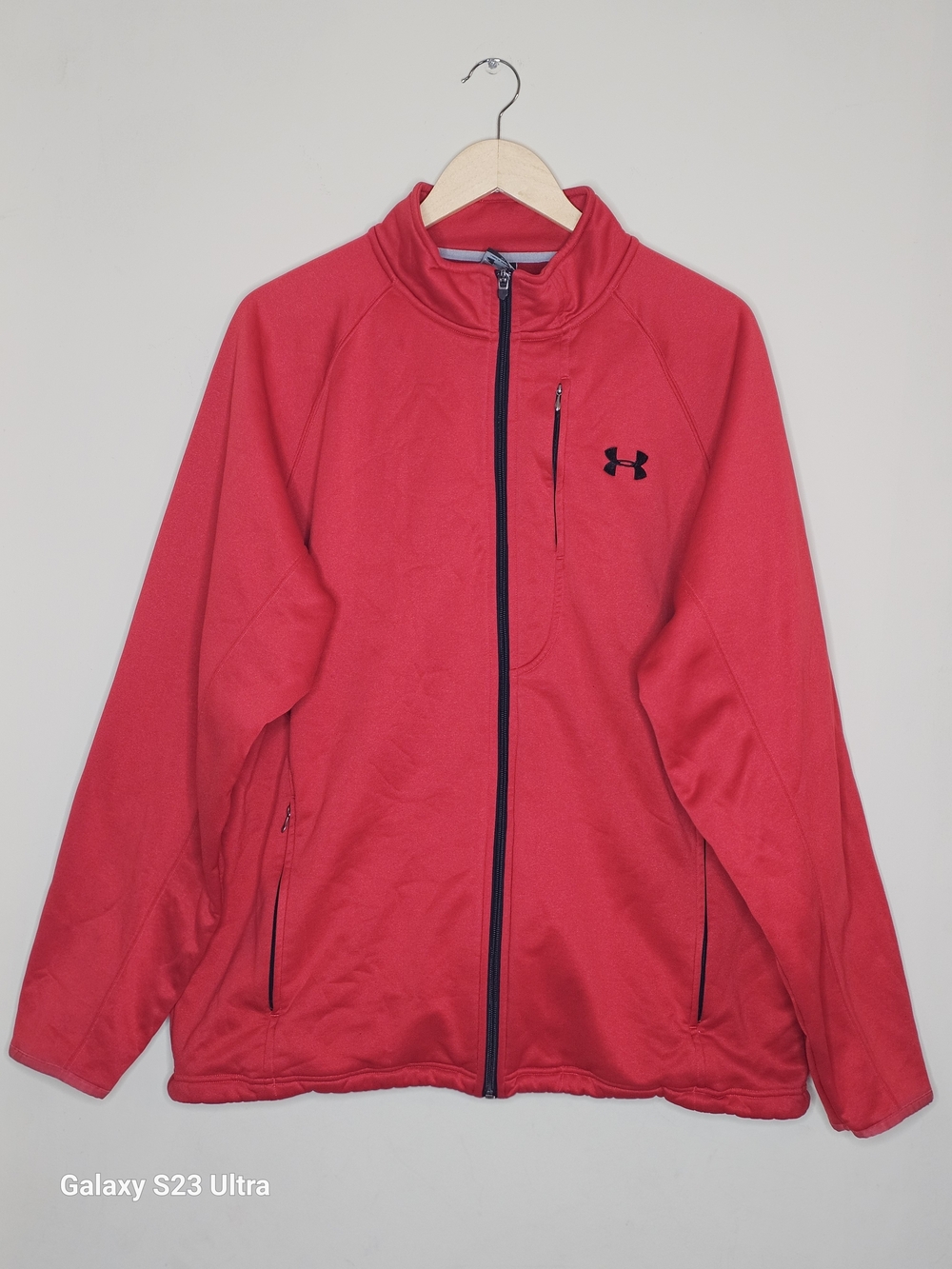 Under Armour Men's Bright Red Fleece Full Zip-Front Jacket XL